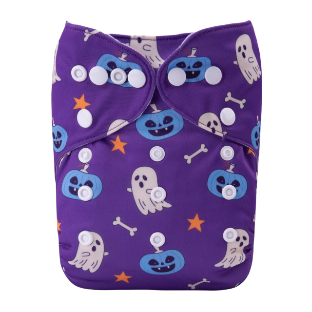 ALVABABY Halloween One Size Positioning Printed Cloth Diaper -(QD69A)