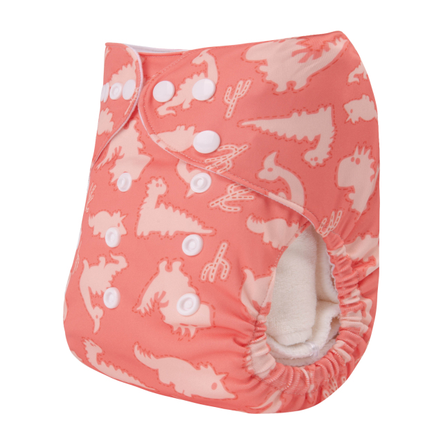 ALVABABY One Size Print Pocket Cloth Diaper- Dinosaur(H409A)