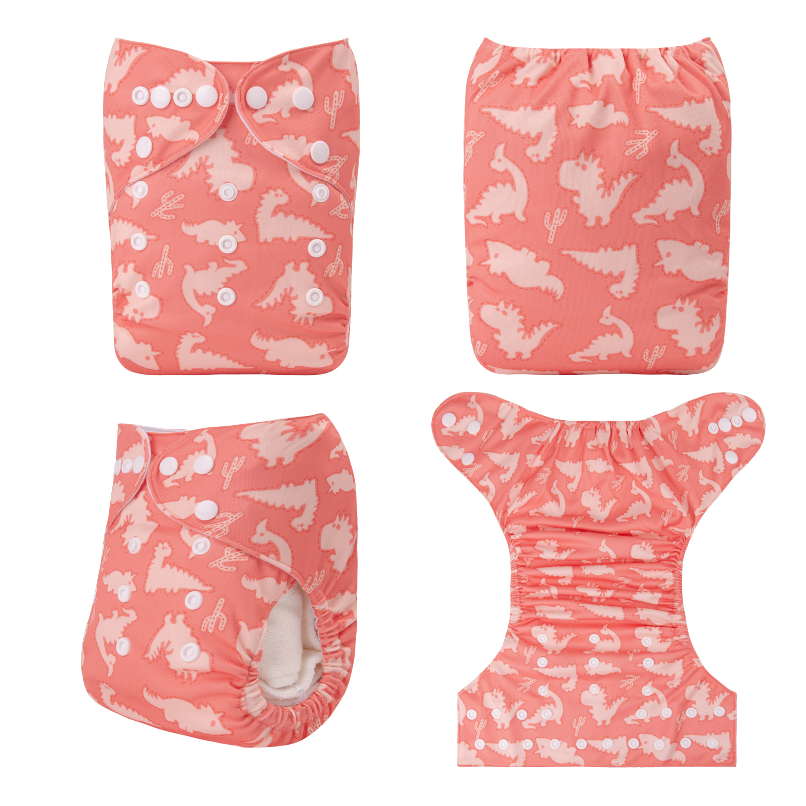 ALVABABY Print Cloth Diaper - One Size Adjustable Washable & Reusable Diaper for Babies and Toddlers (Dinosaur, H409A)