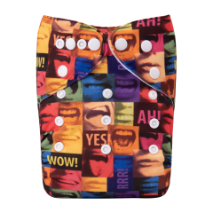 ALVABABY One Size Positioning Printed Cloth Diaper-(YDP159A)