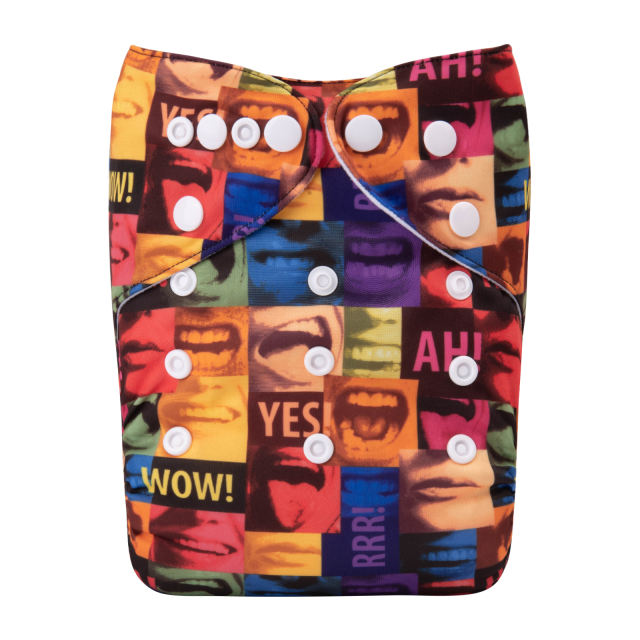ALVABABY One Size Positioning Printed Cloth Diaper-(YDP159A)