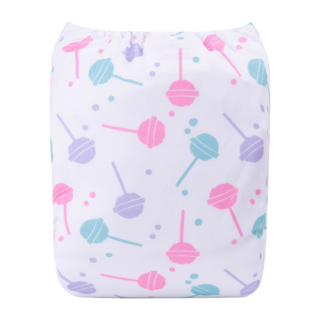 ALVABABY One Size Print Pocket Cloth Diaper- Lollipops(H408A)
