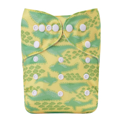 ALVABABY One Size Print Pocket Cloth Diaper- Dinosaur(H410A)