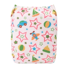 ALVABABY One Size Positioning Printed Cloth Diaper-Stars(YDP160A)