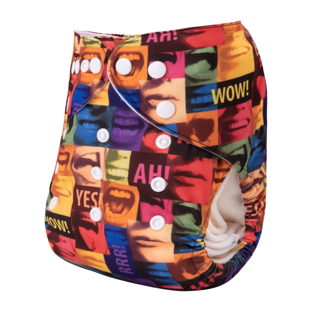ALVABABY One Size Positioning Printed Cloth Diaper-(YDP159A)