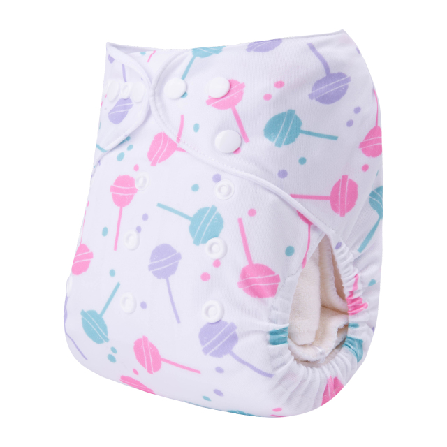 ALVABABY One Size Print Pocket Cloth Diaper- Lollipops(H408A)