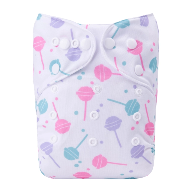 ALVABABY One Size Print Pocket Cloth Diaper- Lollipops(H408A)