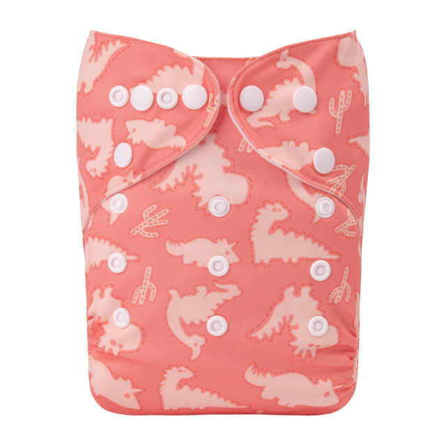 ALVABABY One Size Print Pocket Cloth Diaper- Dinosaur(H409A)