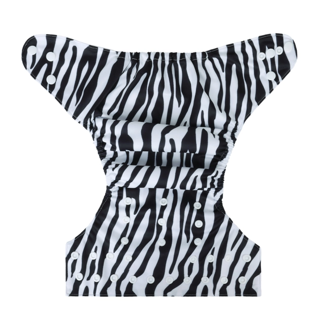 ALVABABY One Size Print Pocket Cloth Diaper- Zebra(H415A)