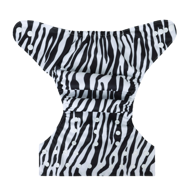 ALVABABY One Size Print Pocket Cloth Diaper- Zebra(H415A)