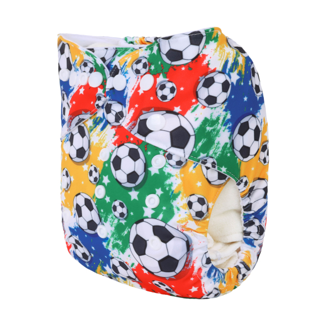 ALVABABY One Size Print Pocket Cloth Diaper- Football(H412A)