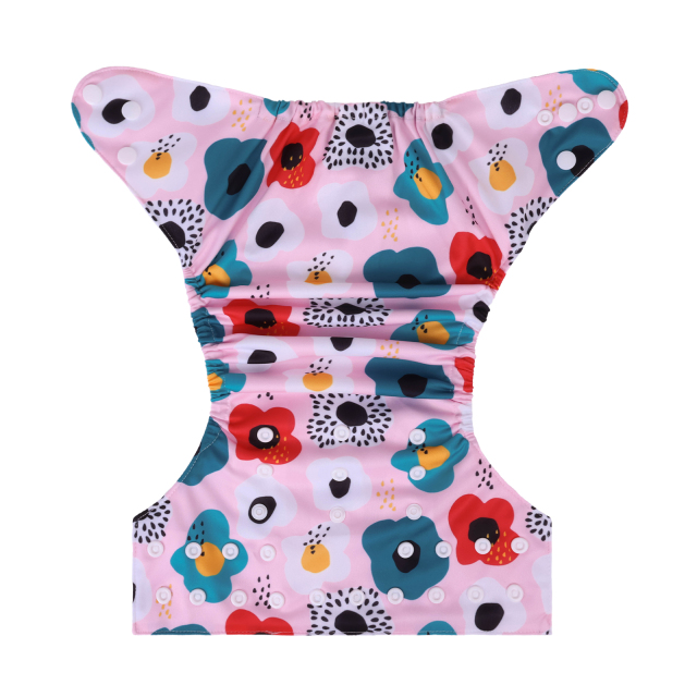 ALVABABY One Size Print Pocket Cloth Diaper- Flowers(H413A)