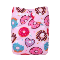 ALVABABY One Size Print Pocket Cloth Diaper- Donut(H414A)