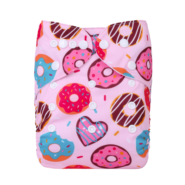 ALVABABY One Size Print Pocket Cloth Diaper- Donut(H414A)