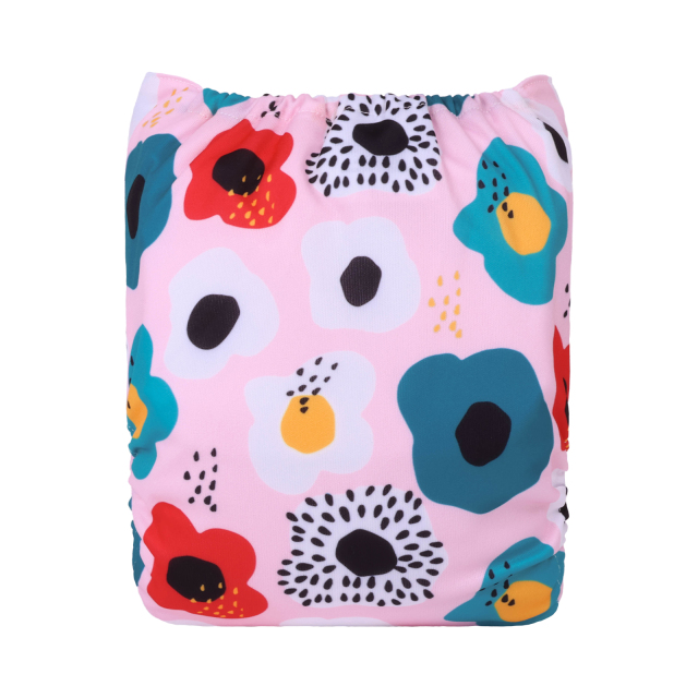 ALVABABY One Size Print Pocket Cloth Diaper- Flowers(H413A)