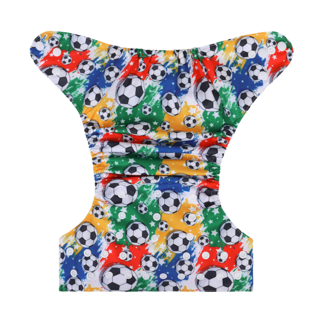 ALVABABY One Size Print Pocket Cloth Diaper- Football(H412A)