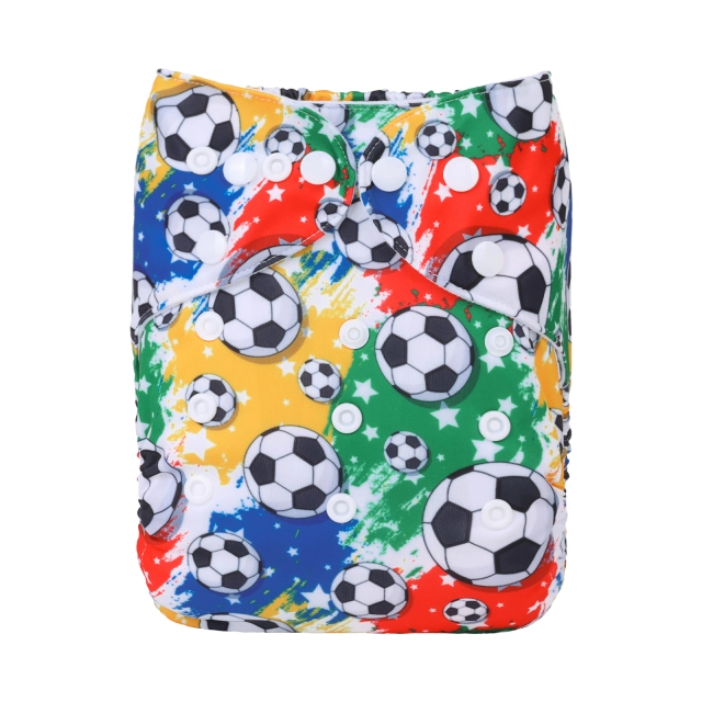 ALVABABY One Size Print Pocket Cloth Diaper- Football(H412A)