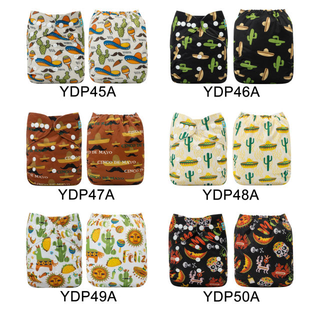 (Multi-packs) 20PCS One Size Positioning Printed Diapers