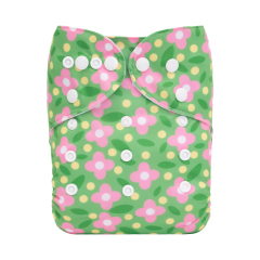 ALVABABY One Size Print Pocket Cloth Diaper- Flowers(H420A)
