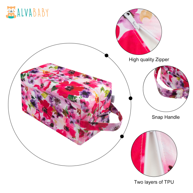 ALVABABY Diaper Pod with Double TPU layers-Flowers  (LP-H065A)