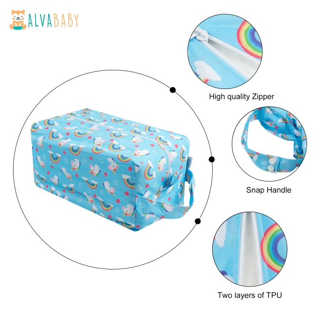 ALVABABY Diaper Pod with Double TPU layers- Unicorn and Rainbow (LP-H261A)