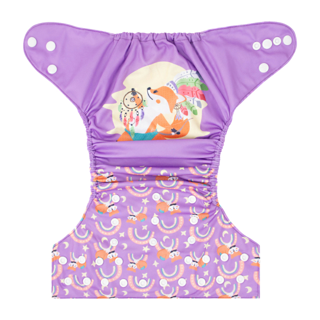 ALVABABY One Size Positioning Printed Cloth Diaper-(YDP165A)