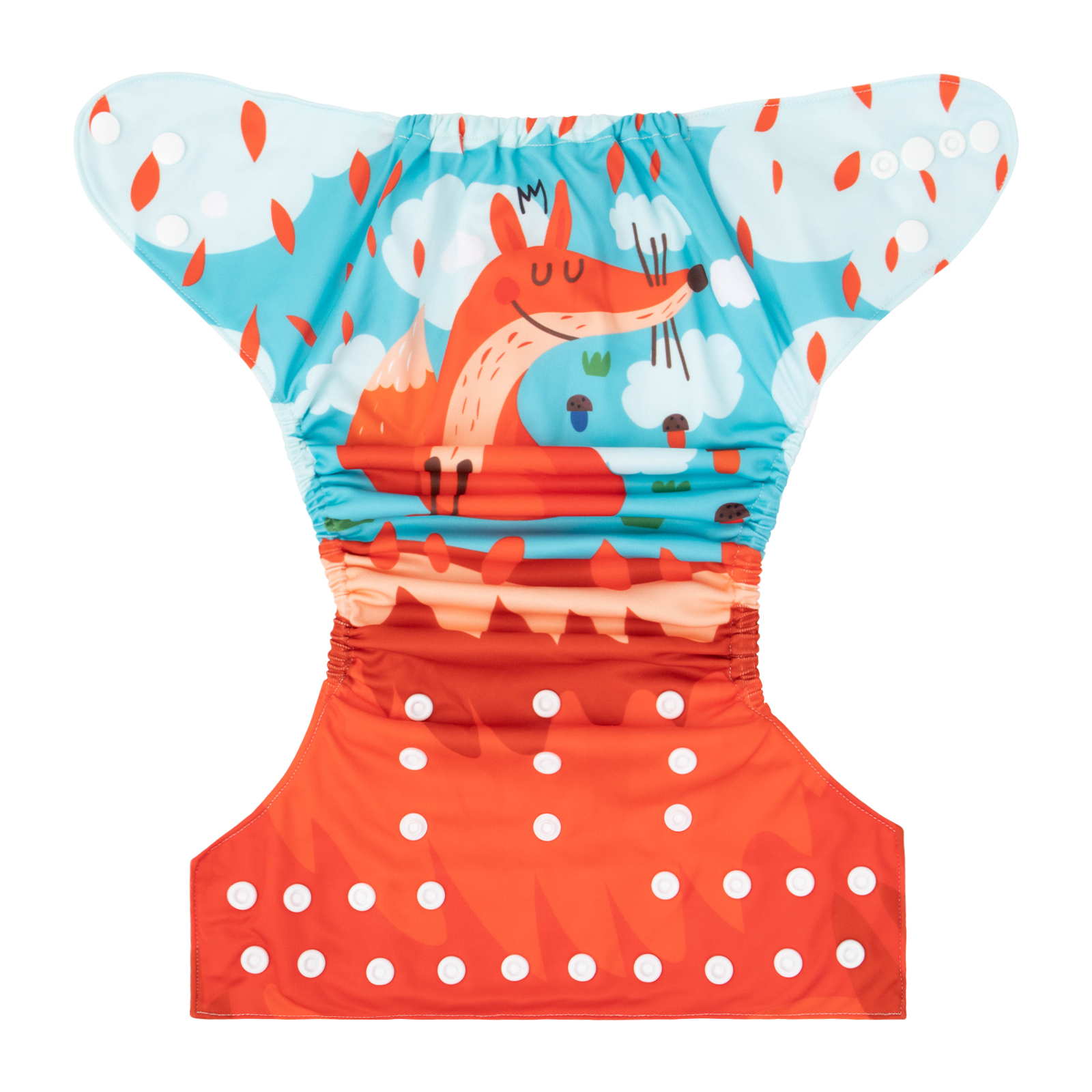 ALVABABY Positioning Cloth Diaper - One Size Adjustable Washable & Reusable Diaper for Babies and Toddlers (Fox, YDP166A)