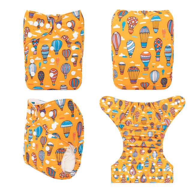 ALVABABY One Size Positioning Printed Cloth Diaper-(YDP167A)