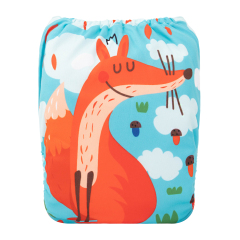 ALVABABY One Size Positioning Printed Cloth Diaper-Fox(YDP166A)