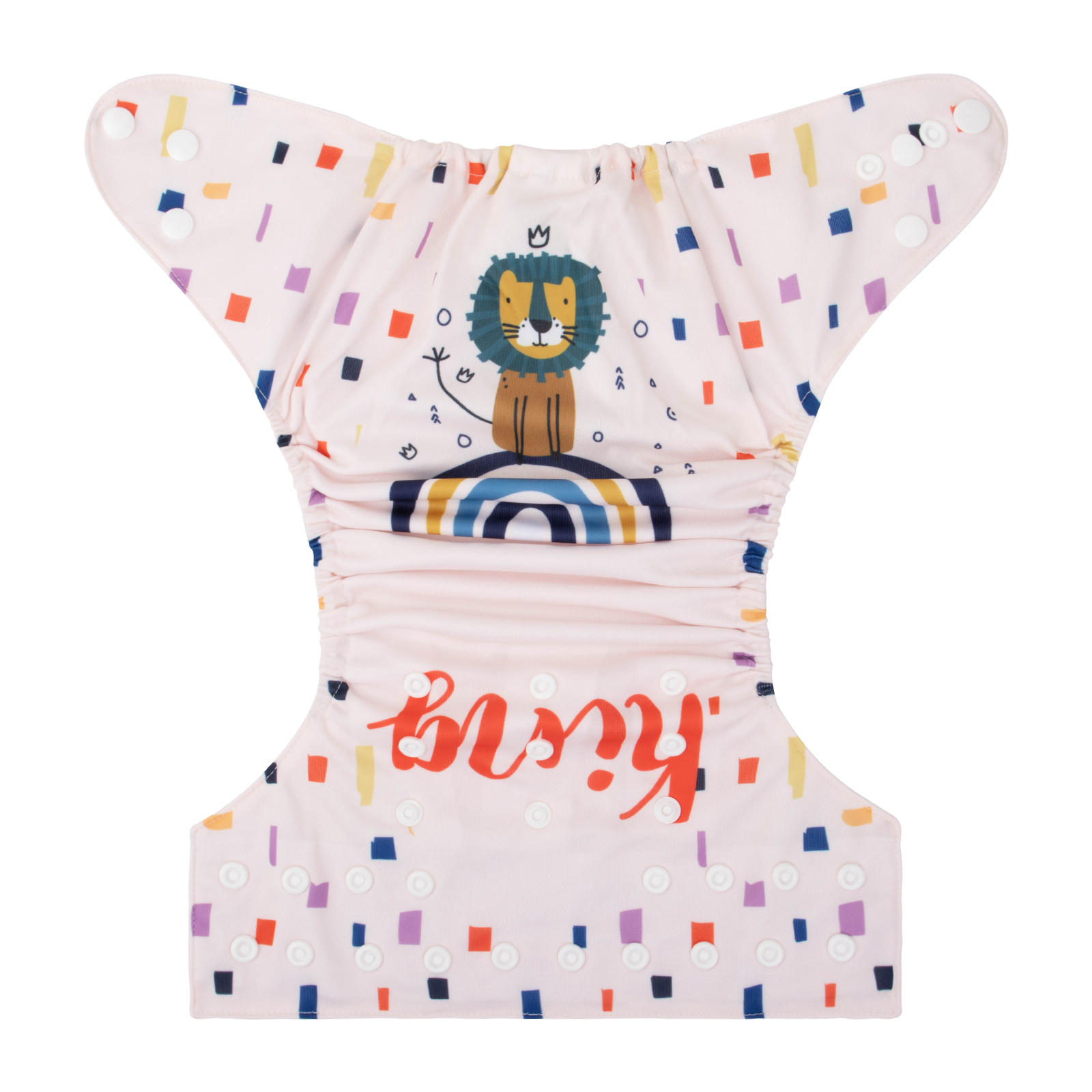 ALVABABY Positioning Cloth Diaper - One Size Adjustable Washable & Reusable Diaper for Babies and Toddlers (Lion, YDP162A)