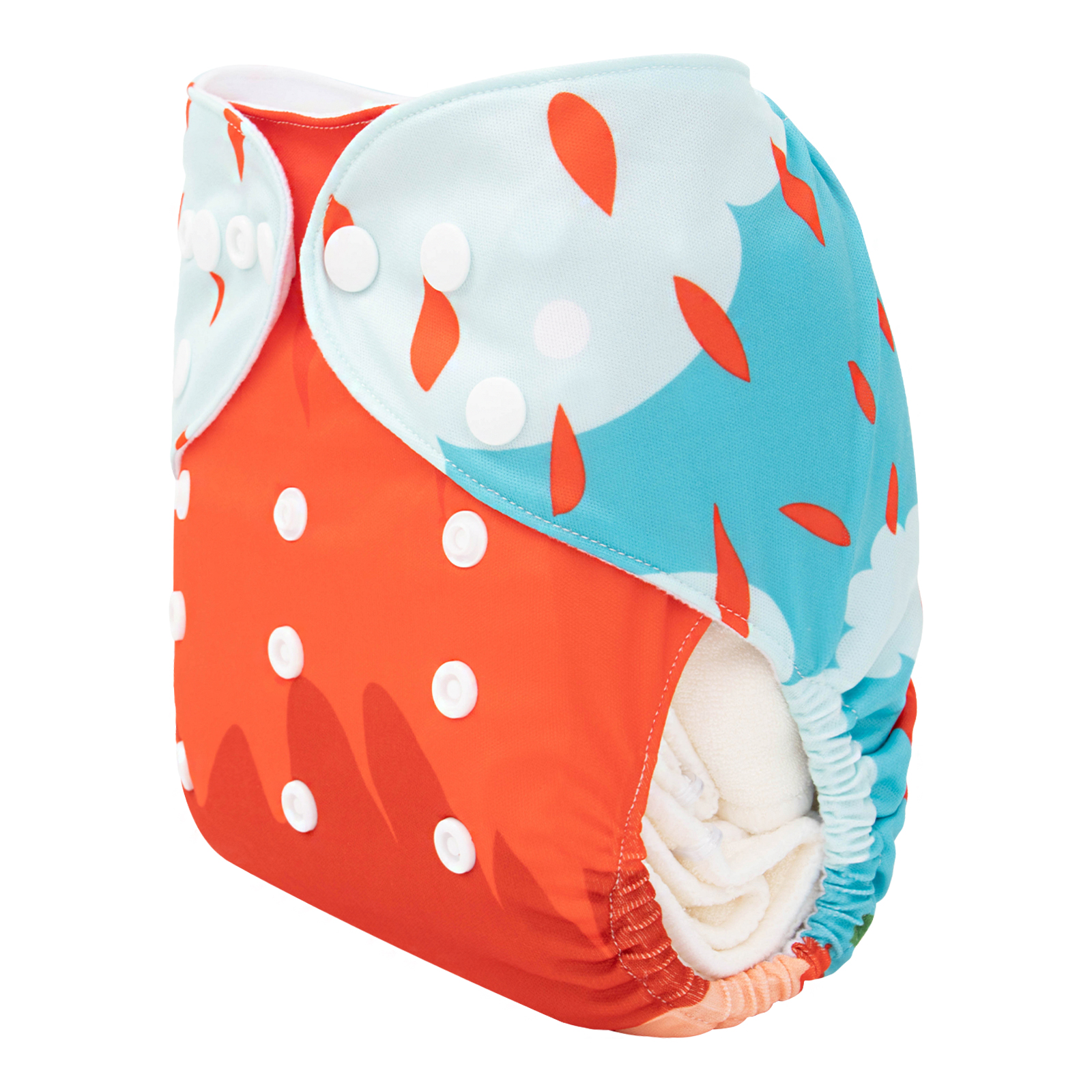 ALVABABY Positioning Cloth Diaper - One Size Adjustable Washable & Reusable Diaper for Babies and Toddlers (Fox, YDP166A)