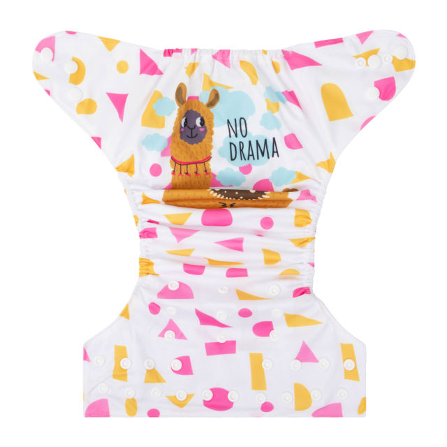 ALVABABY One Size Positioning Printed Cloth Diaper-(YDP164A)
