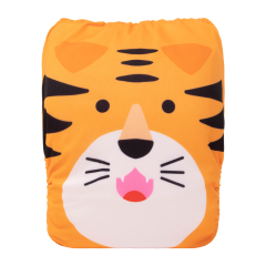 ALVABABY One Size Positioning Printed Cloth Diaper-Tiger(YDP163A)