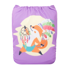 ALVABABY One Size Positioning Printed Cloth Diaper-Fox(YDP165A)