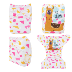 ALVABABY One Size Positioning Printed Cloth Diaper-(YDP164A)