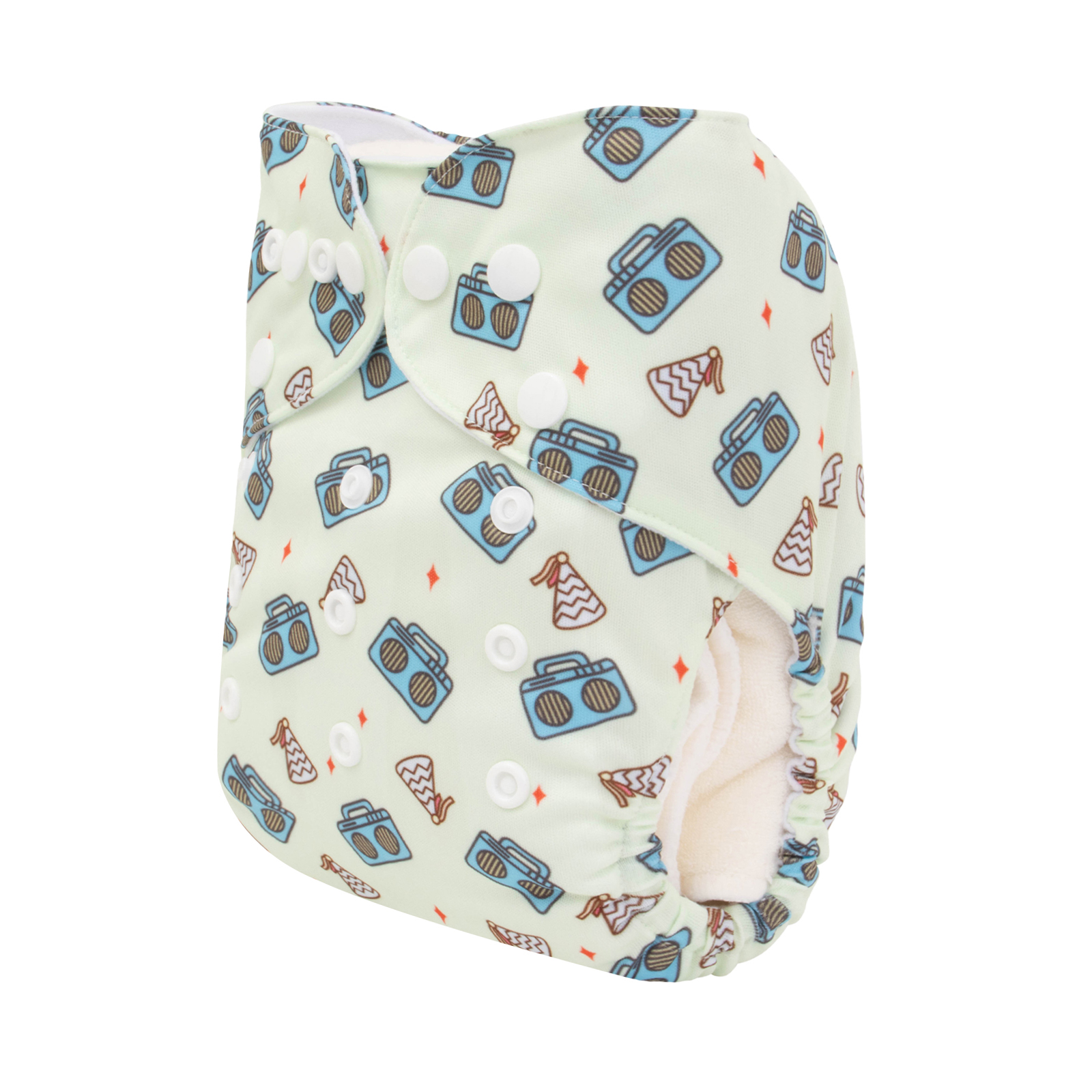 ALVABABY Positioning Cloth Diaper - One Size Adjustable Washable & Reusable Diaper for Babies and Toddlers (Game, YDP171A )