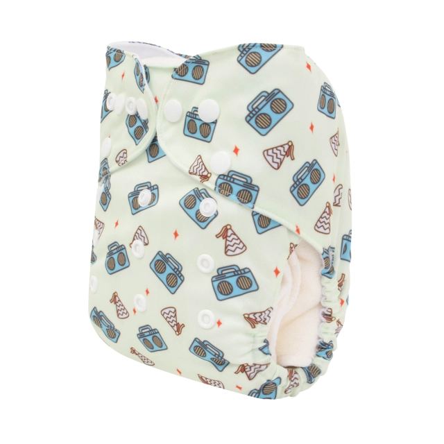 ALVABABY One Size Positioning Printed Cloth Diaper-Bird(YDP171A)