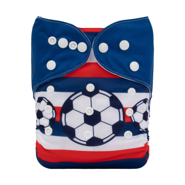 ALVABABY One Size Positioning Printed Cloth Diaper-Football(YDP168A)
