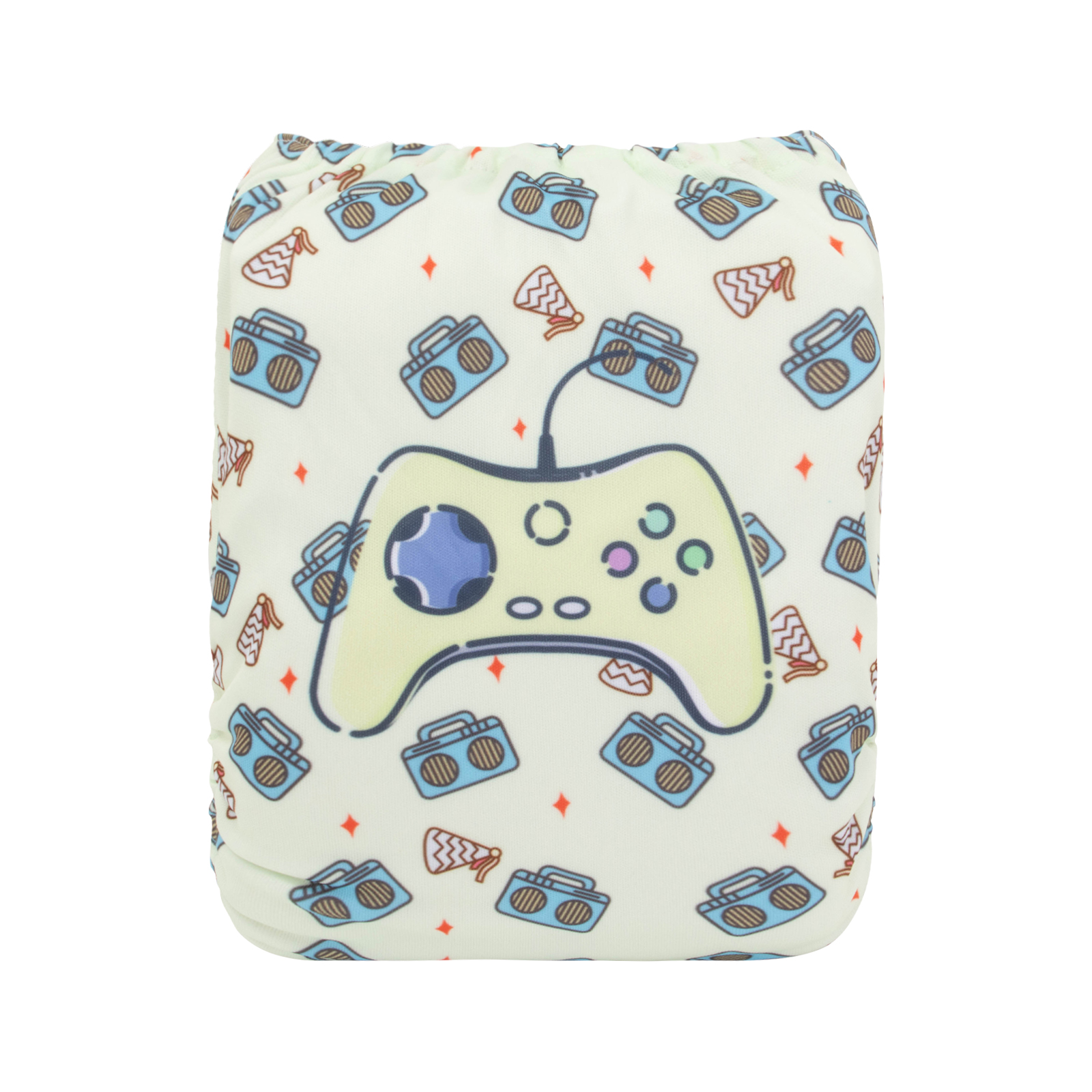 ALVABABY Positioning Cloth Diaper - One Size Adjustable Washable & Reusable Diaper for Babies and Toddlers (Game, YDP171A )