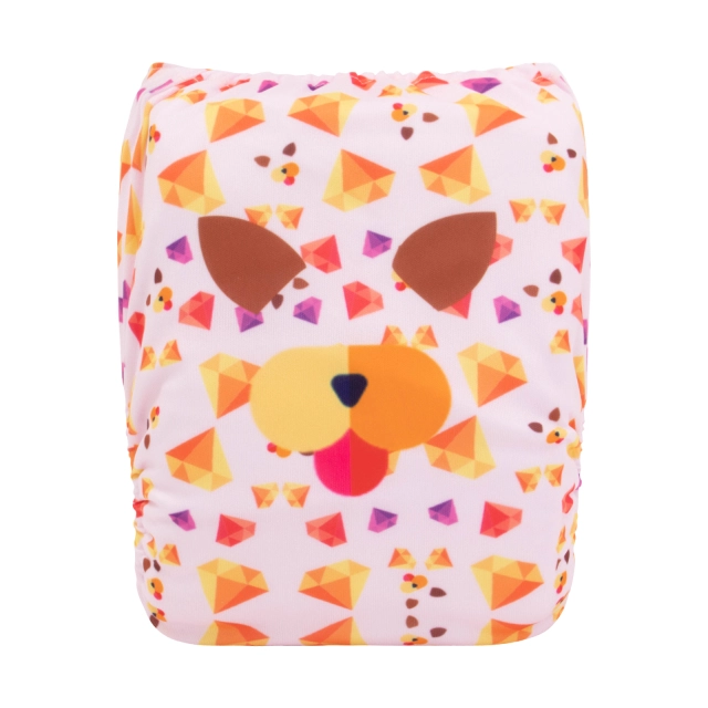 ALVABABY One Size Positioning Printed Cloth Diaper-Dog(YDP172A)