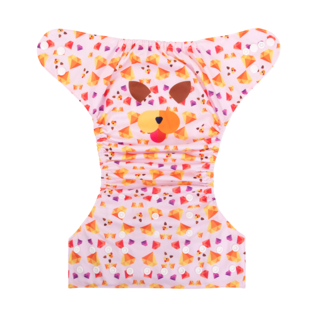 ALVABABY One Size Positioning Printed Cloth Diaper-Dog(YDP172A)