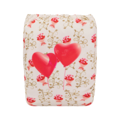 ALVABABY One Size Positioning Printed Cloth Diaper-Heart(YDP169A)
