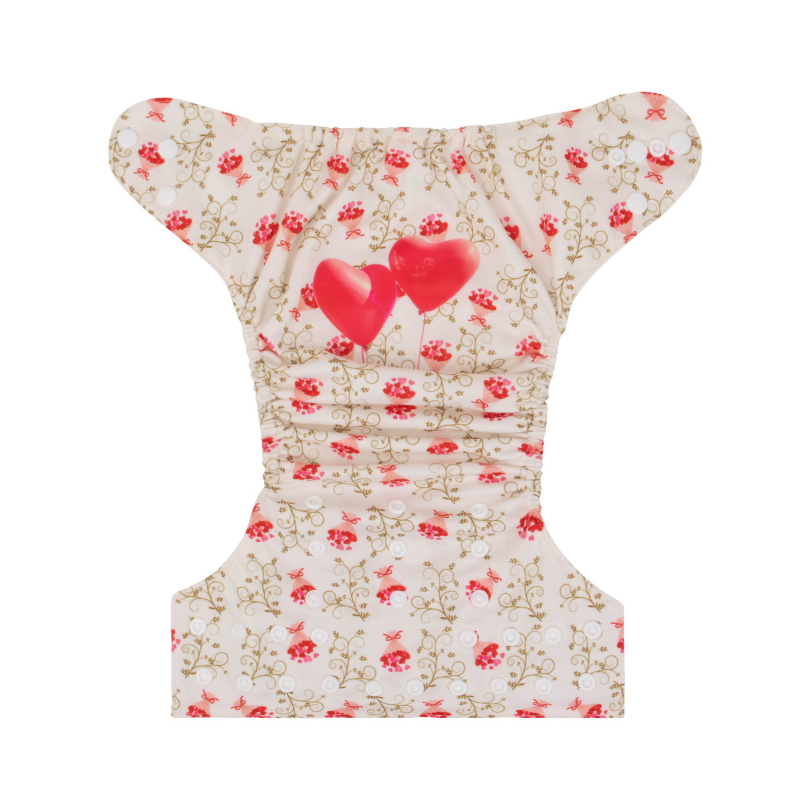 ALVABABY Positioning Cloth Diaper - One Size Adjustable Washable & Reusable Diaper for Babies and Toddlers (Heart, YDP169A)