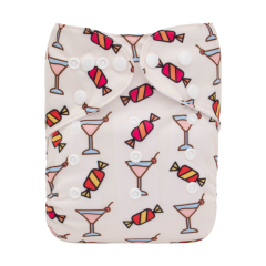 ALVABABY One Size Positioning Printed Cloth Diaper-Bird(YDP170A)