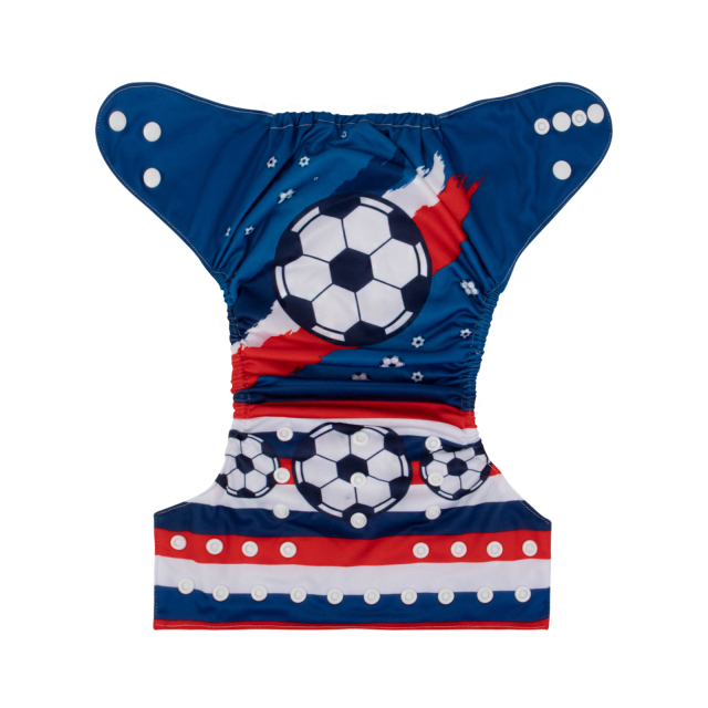ALVABABY One Size Positioning Printed Cloth Diaper-Football(YDP168A)