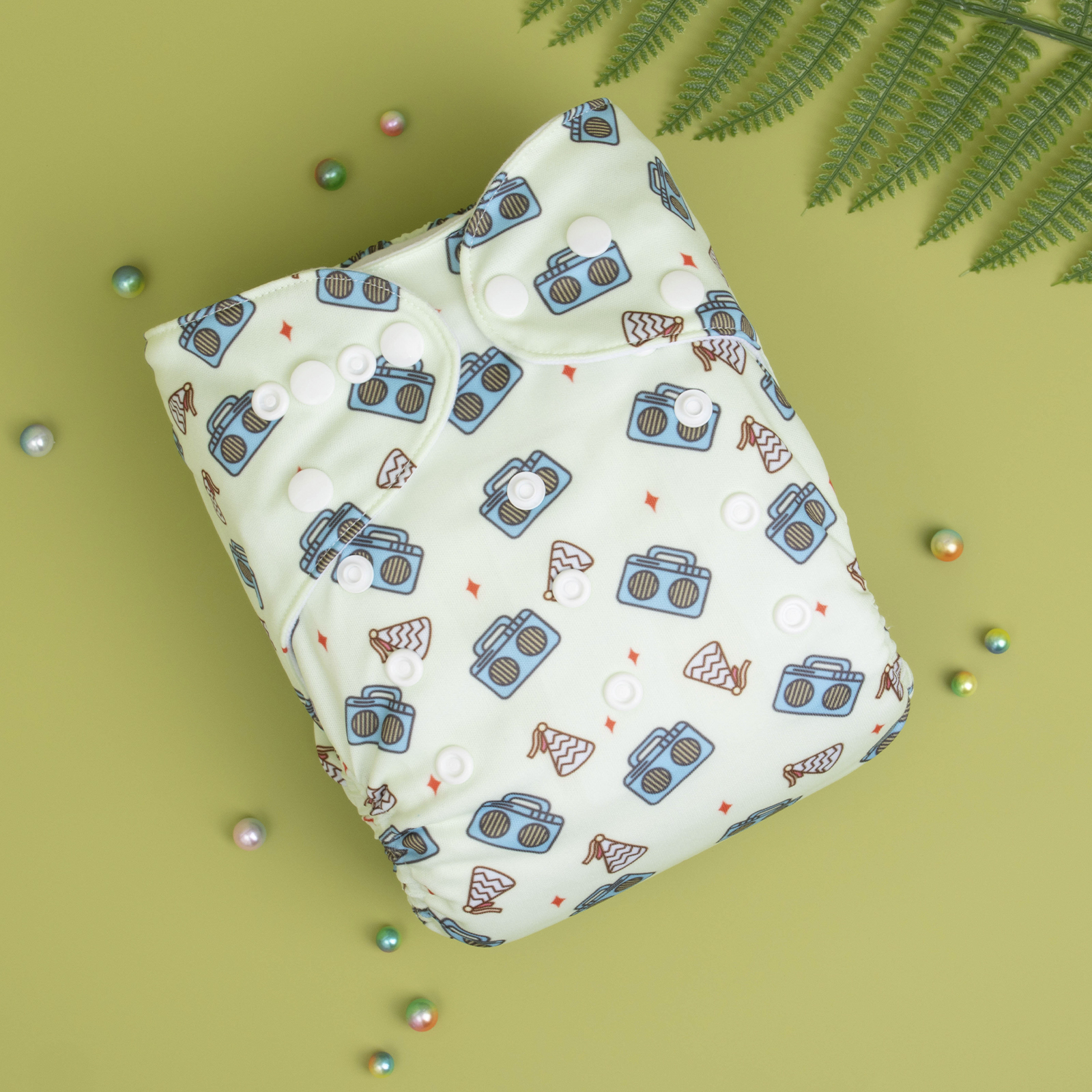 ALVABABY Positioning Cloth Diaper - One Size Adjustable Washable & Reusable Diaper for Babies and Toddlers (Game, YDP171A )