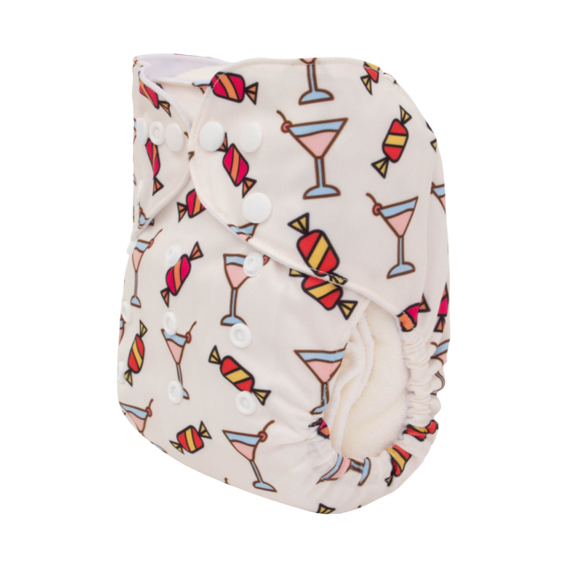 ALVABABY One Size Positioning Printed Cloth Diaper-Bird(YDP170A)