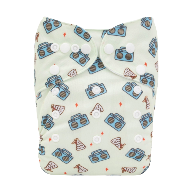 ALVABABY One Size Positioning Printed Cloth Diaper-Bird(YDP171A)