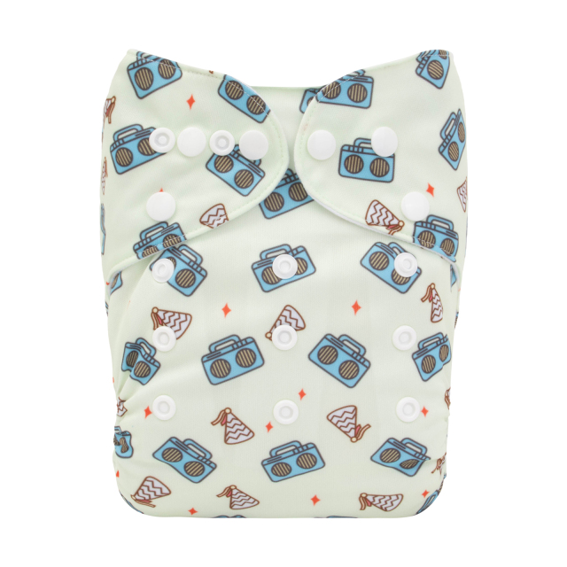 ALVABABY One Size Positioning Printed Cloth Diaper-Bird(YDP171A)
