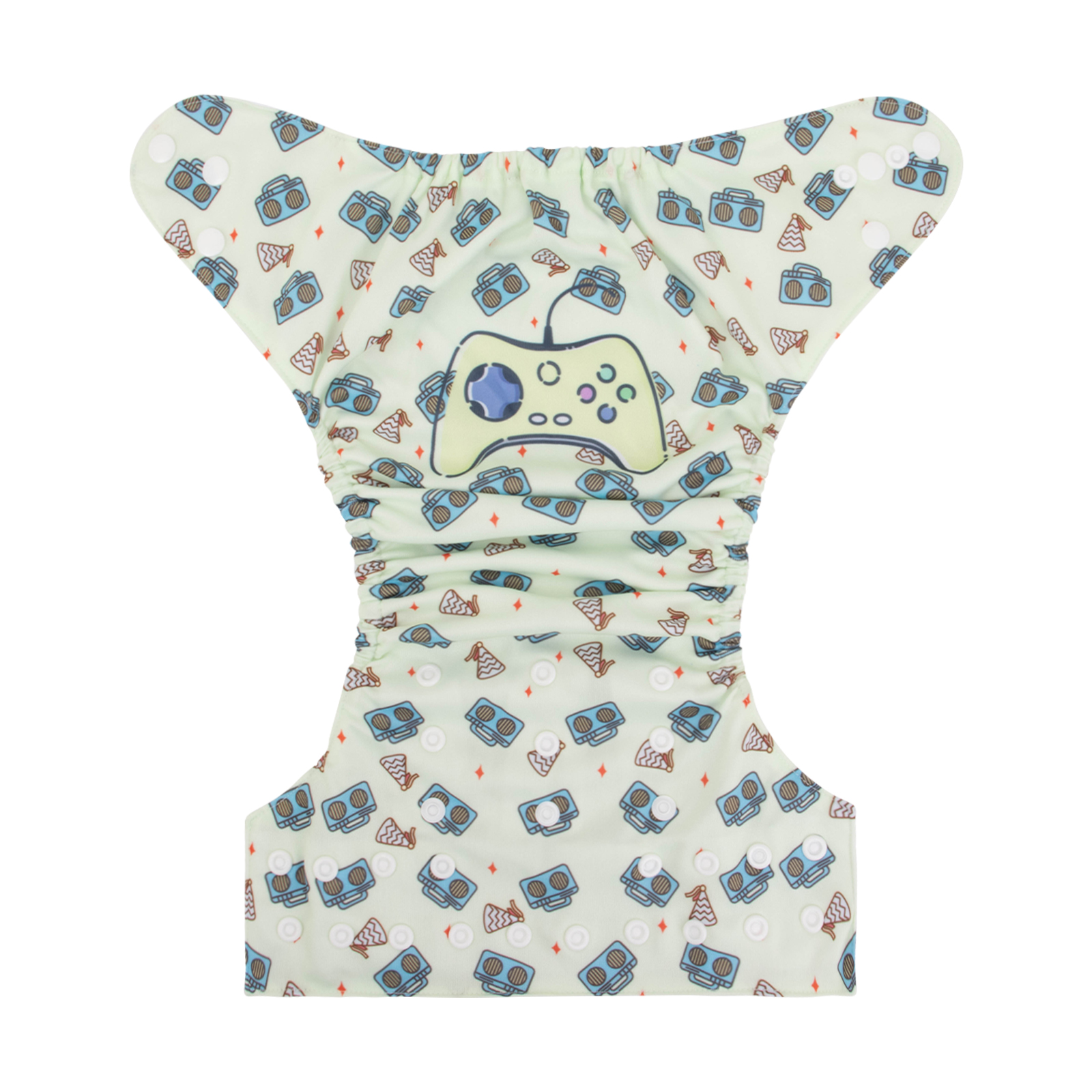 ALVABABY Positioning Cloth Diaper - One Size Adjustable Washable & Reusable Diaper for Babies and Toddlers (Game, YDP171A )